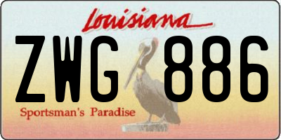 LA license plate ZWG886