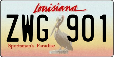 LA license plate ZWG901