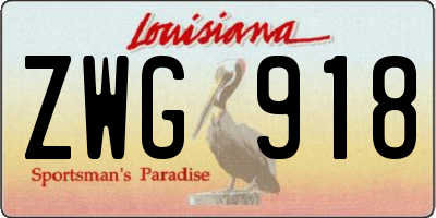 LA license plate ZWG918