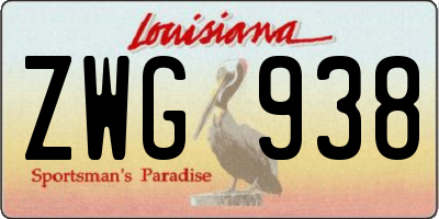 LA license plate ZWG938