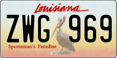LA license plate ZWG969