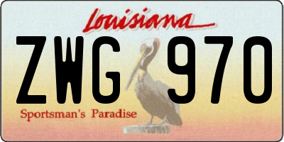 LA license plate ZWG970