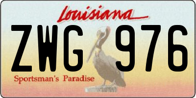 LA license plate ZWG976