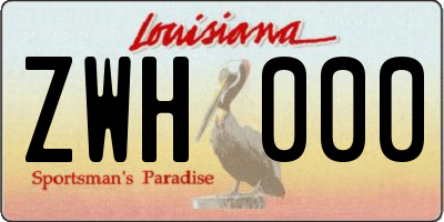 LA license plate ZWH000