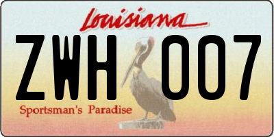 LA license plate ZWH007