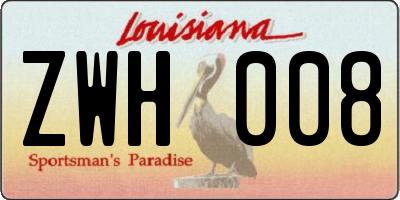 LA license plate ZWH008