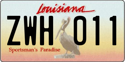 LA license plate ZWH011