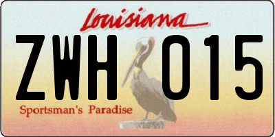 LA license plate ZWH015