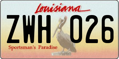 LA license plate ZWH026
