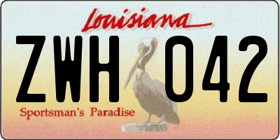 LA license plate ZWH042