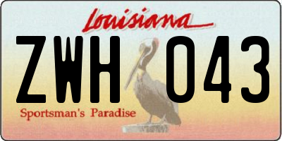 LA license plate ZWH043