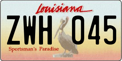 LA license plate ZWH045
