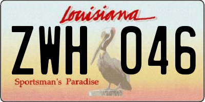 LA license plate ZWH046