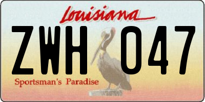 LA license plate ZWH047