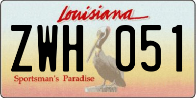 LA license plate ZWH051