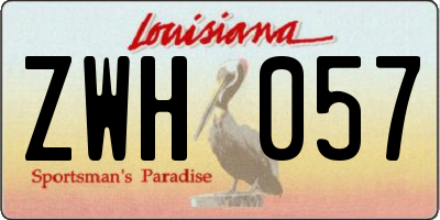 LA license plate ZWH057