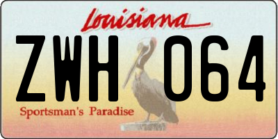 LA license plate ZWH064