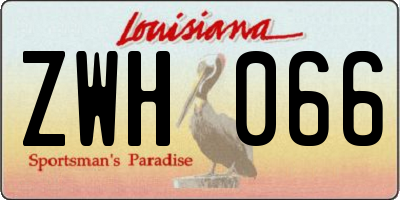 LA license plate ZWH066