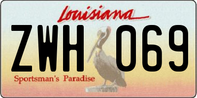 LA license plate ZWH069