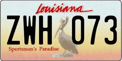 LA license plate ZWH073