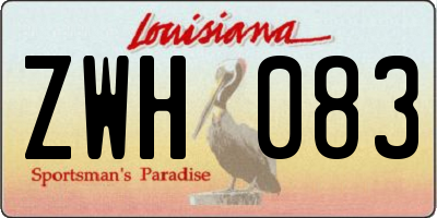 LA license plate ZWH083