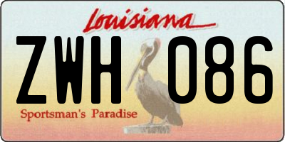 LA license plate ZWH086