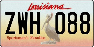 LA license plate ZWH088