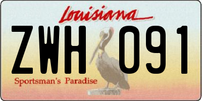 LA license plate ZWH091