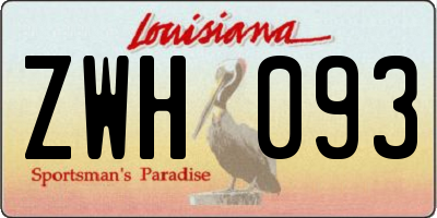 LA license plate ZWH093