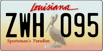 LA license plate ZWH095