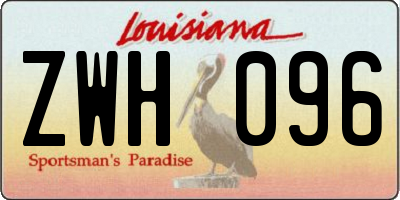 LA license plate ZWH096