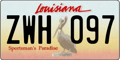 LA license plate ZWH097