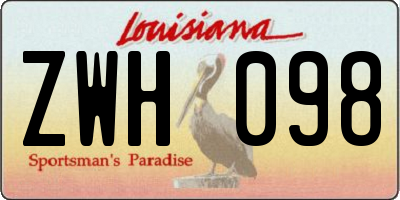 LA license plate ZWH098