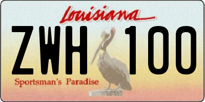 LA license plate ZWH100