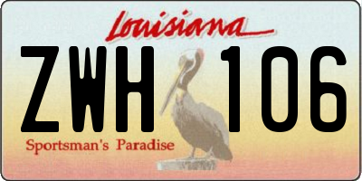 LA license plate ZWH106