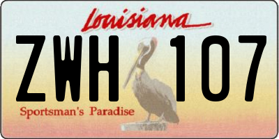 LA license plate ZWH107