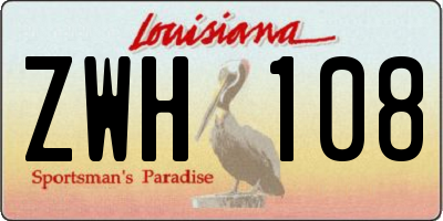 LA license plate ZWH108