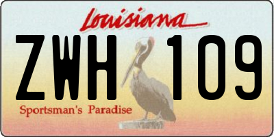 LA license plate ZWH109