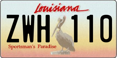 LA license plate ZWH110