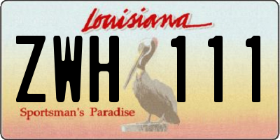 LA license plate ZWH111