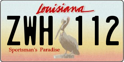 LA license plate ZWH112