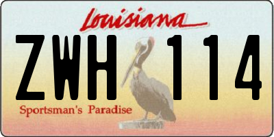 LA license plate ZWH114