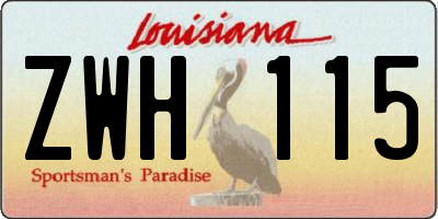 LA license plate ZWH115