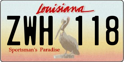 LA license plate ZWH118