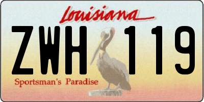 LA license plate ZWH119