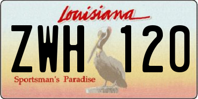 LA license plate ZWH120