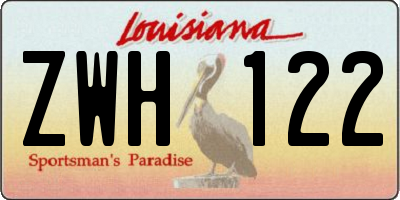 LA license plate ZWH122