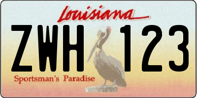 LA license plate ZWH123