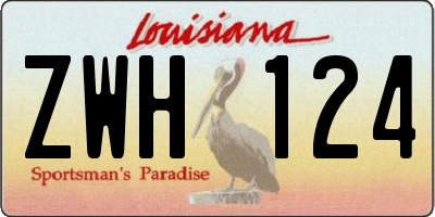 LA license plate ZWH124