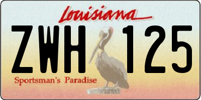 LA license plate ZWH125